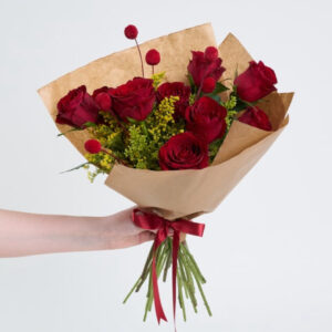 9’lu Kırmızı Gül Aranjmanı